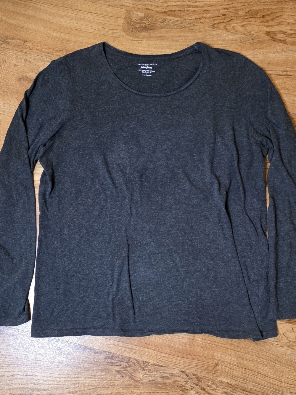 Magestic Paris Neiman Marcus Charcoal Cashmere Blend Long Sleeve